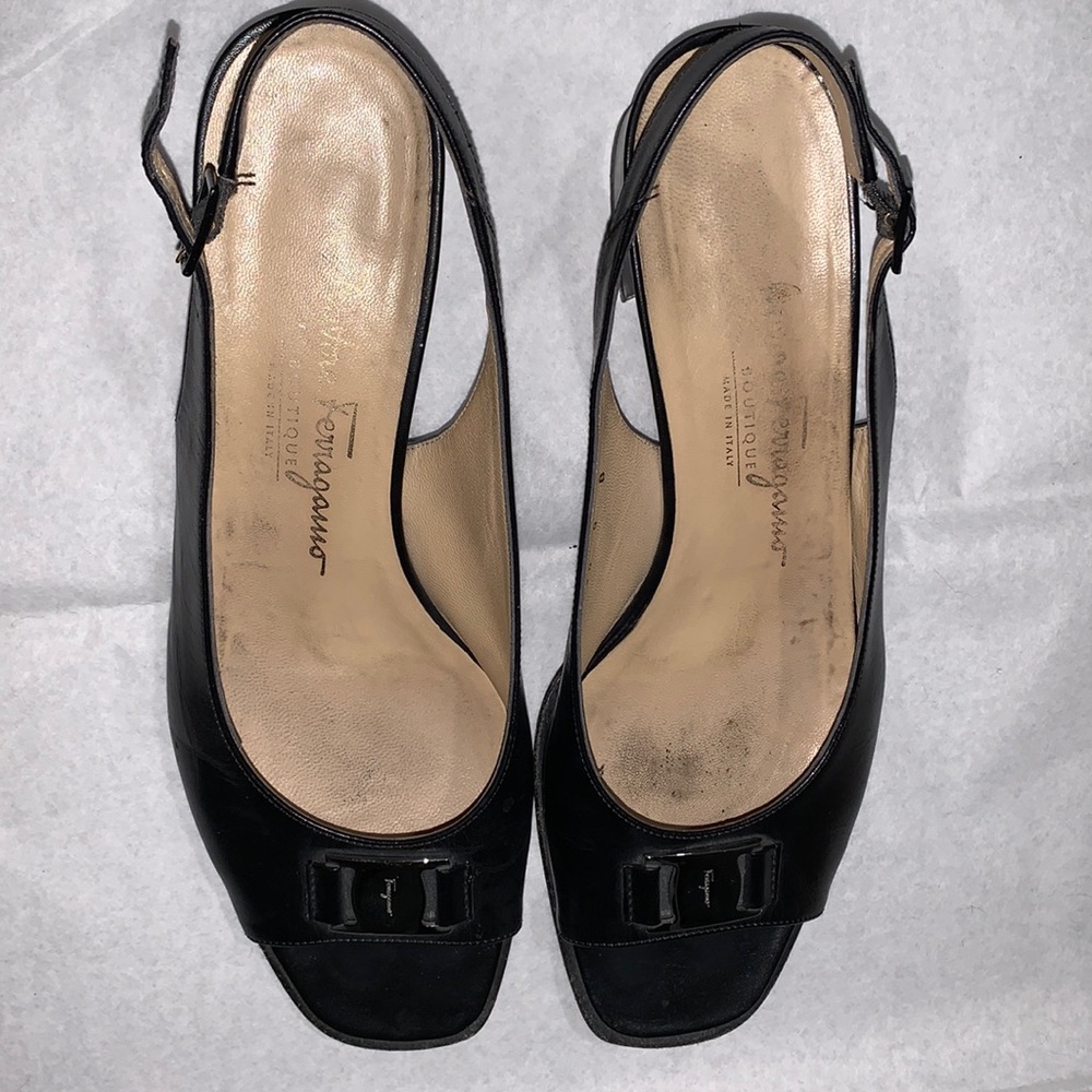 Black Salvatore Ferragamo heels